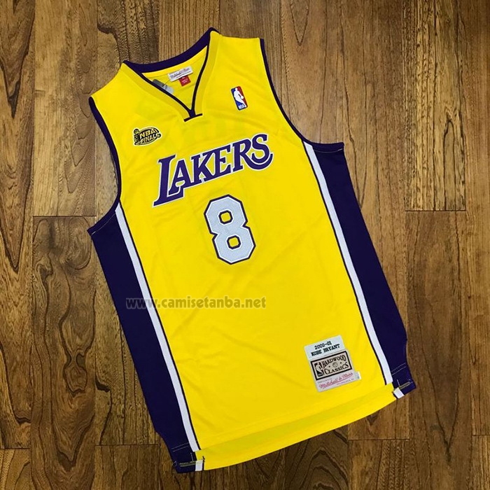 Camiseta Los Angeles Lakers Kobe Bryant #8 Icon 1999-00 Finals Bound Amarillo